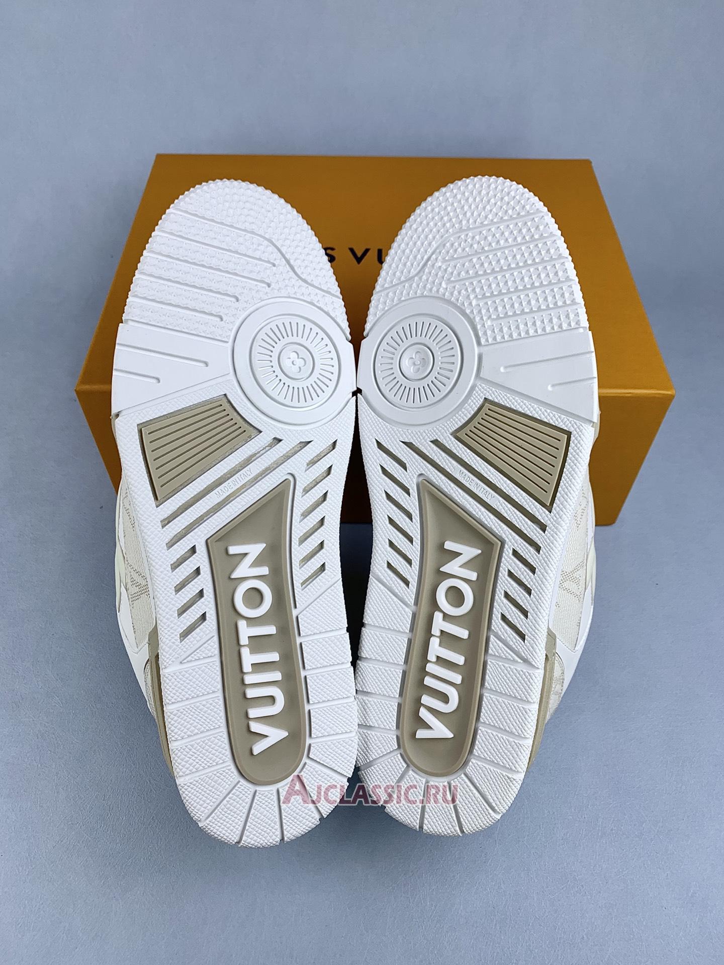 New Louis Vuitton LV Trainer Sneaker "Velcro Strap Beige Monogram Flowers" 1AHTUA Shoes