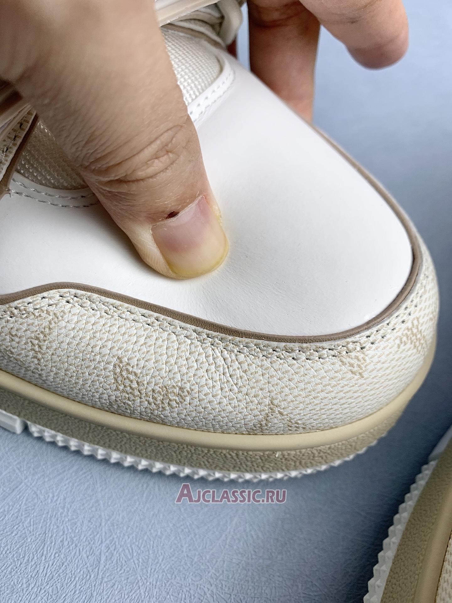 New Louis Vuitton LV Trainer Sneaker "Velcro Strap Beige Monogram Flowers" 1AHTUA Shoes