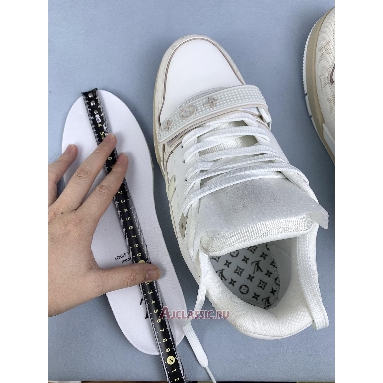 Buy Louis Vuitton LV Trainer Sneaker Velcro Strap Beige Monogram Flowers Beige 1AHTUA Quality Reps Replicas Shoes