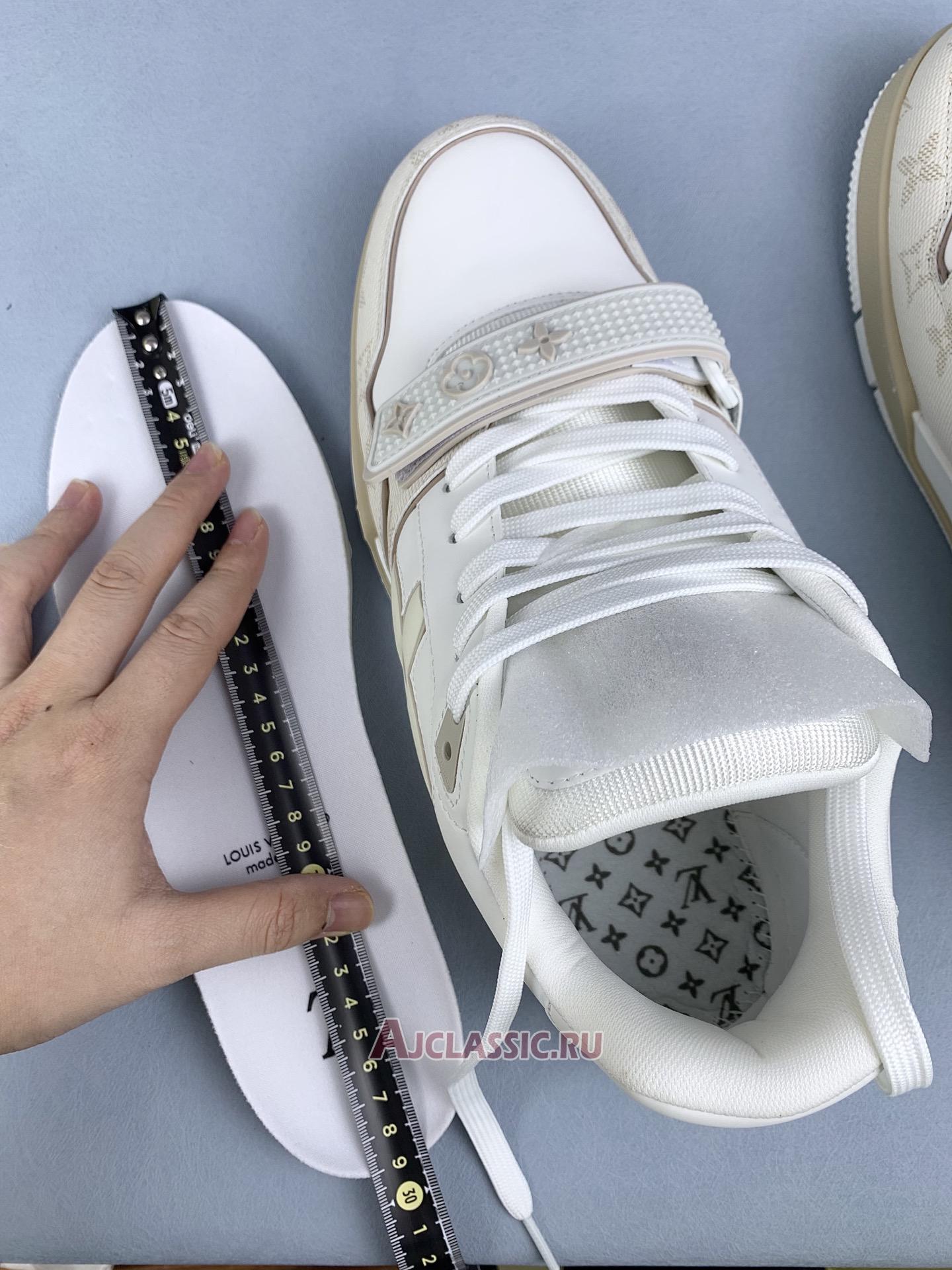 New Louis Vuitton LV Trainer Sneaker "Velcro Strap Beige Monogram Flowers" 1AHTUA Shoes