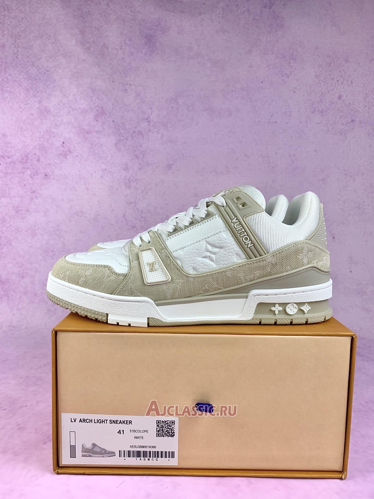 New Louis Vuitton LV Trainer Sneaker "Beige Monogram Denim" 1AIKNY Shoes
