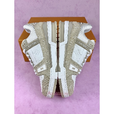Buy Louis Vuitton LV Trainer Sneaker Beige Monogram Denim Beige 1AIKNY Quality Reps Replicas Shoes