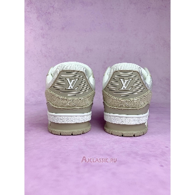 Buy Louis Vuitton LV Trainer Sneaker Beige Monogram Denim Beige 1AIKNY Quality Reps Replicas Shoes