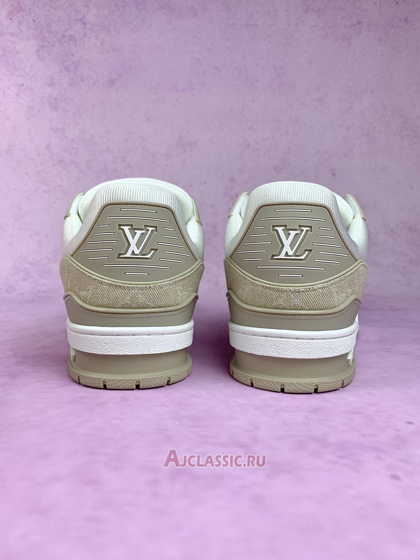 New Louis Vuitton LV Trainer Sneaker "Beige Monogram Denim" 1AIKNY Shoes