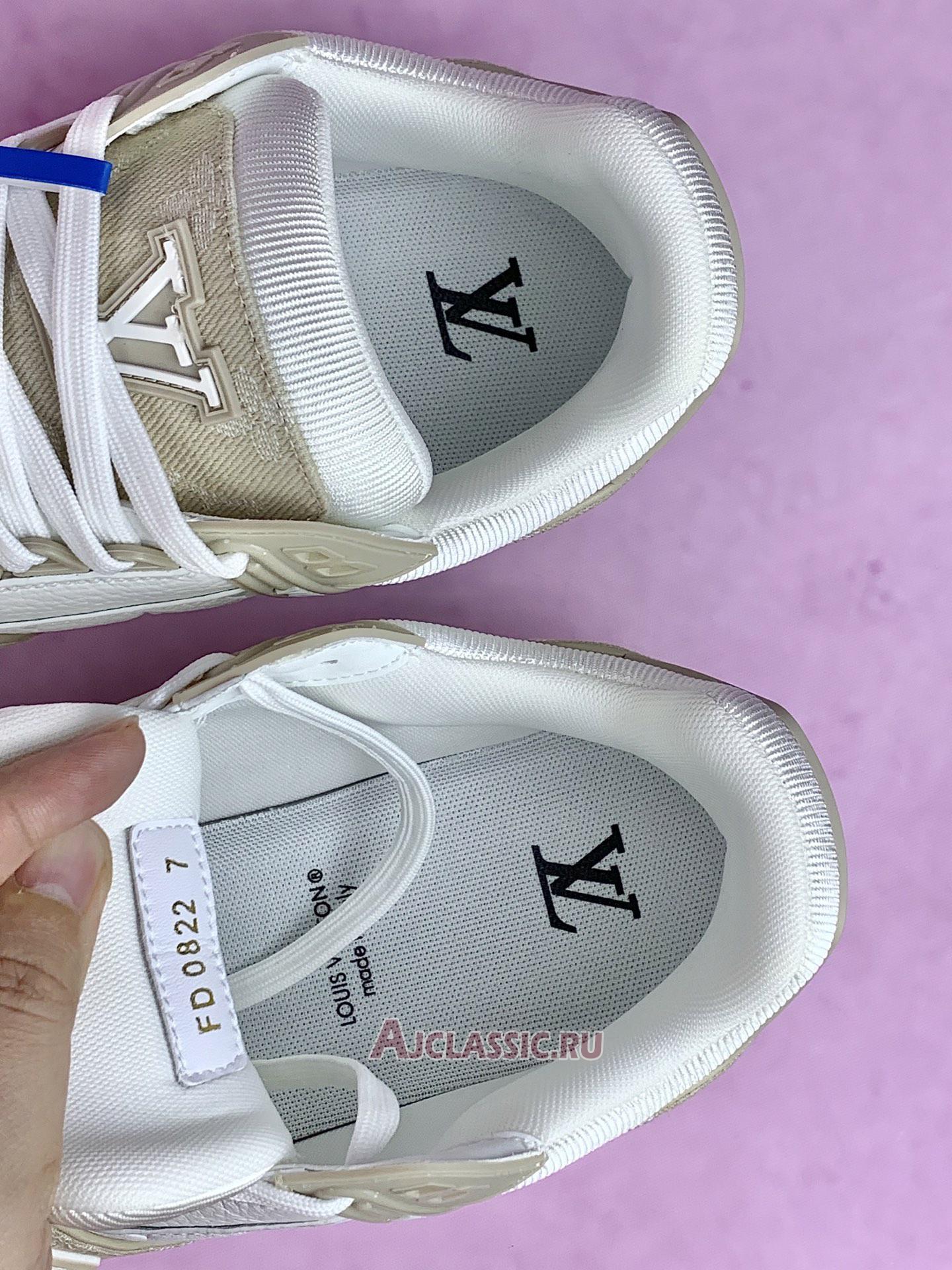 New Louis Vuitton LV Trainer Sneaker "Beige Monogram Denim" 1AIKNY Shoes