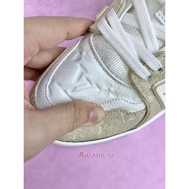 Buy Louis Vuitton LV Trainer Sneaker Beige Monogram Denim Beige 1AIKNY Quality Reps Replicas Shoes
