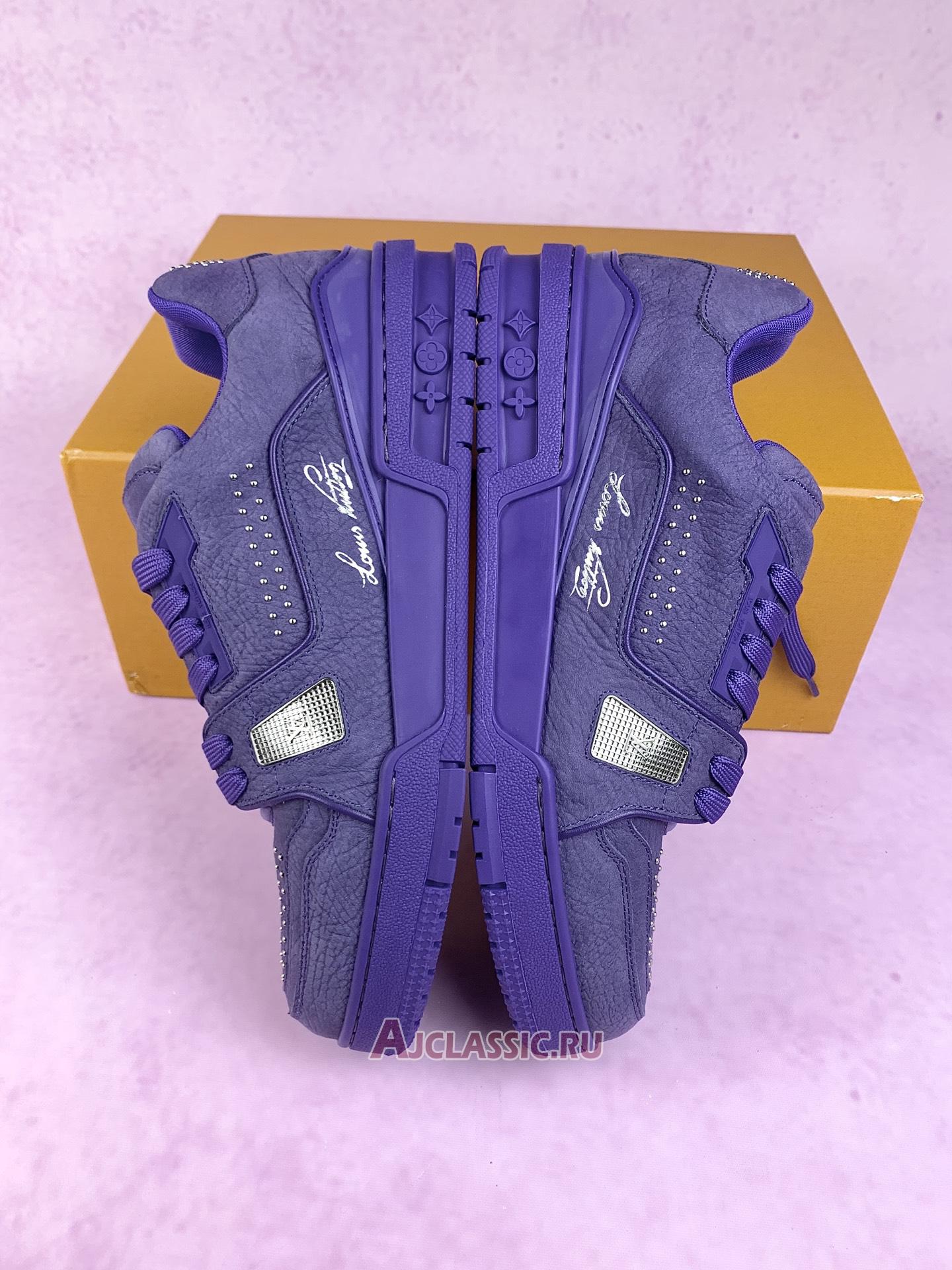 New Louis Vuitton LV Trainer Sneaker "Purple Metal Studs" 1ADHAS Shoes