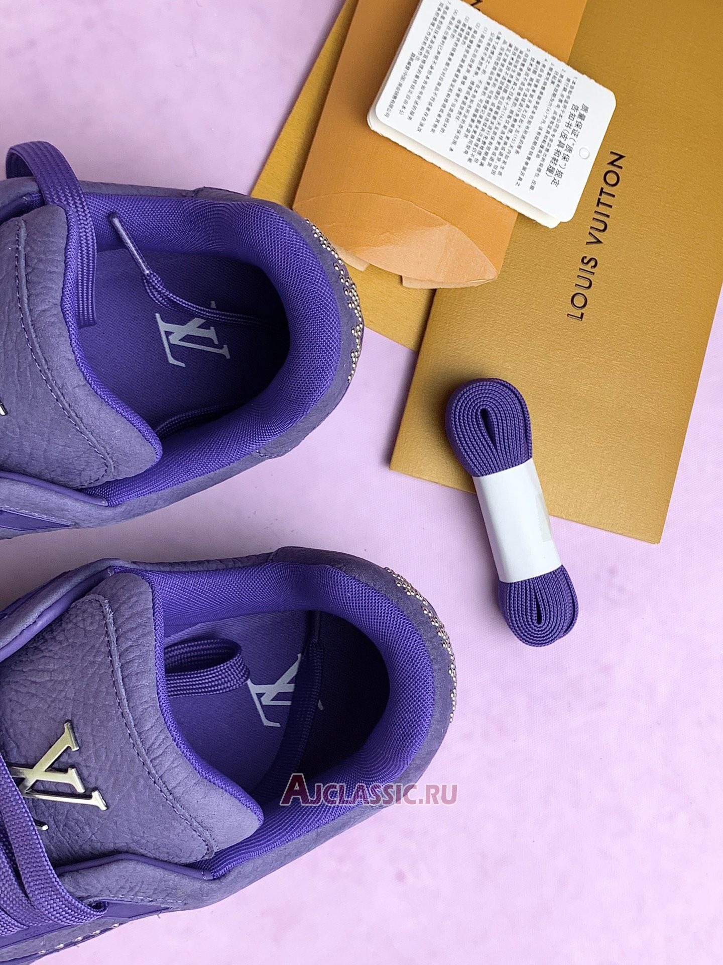 New Louis Vuitton LV Trainer Sneaker "Purple Metal Studs" 1ADHAS Shoes