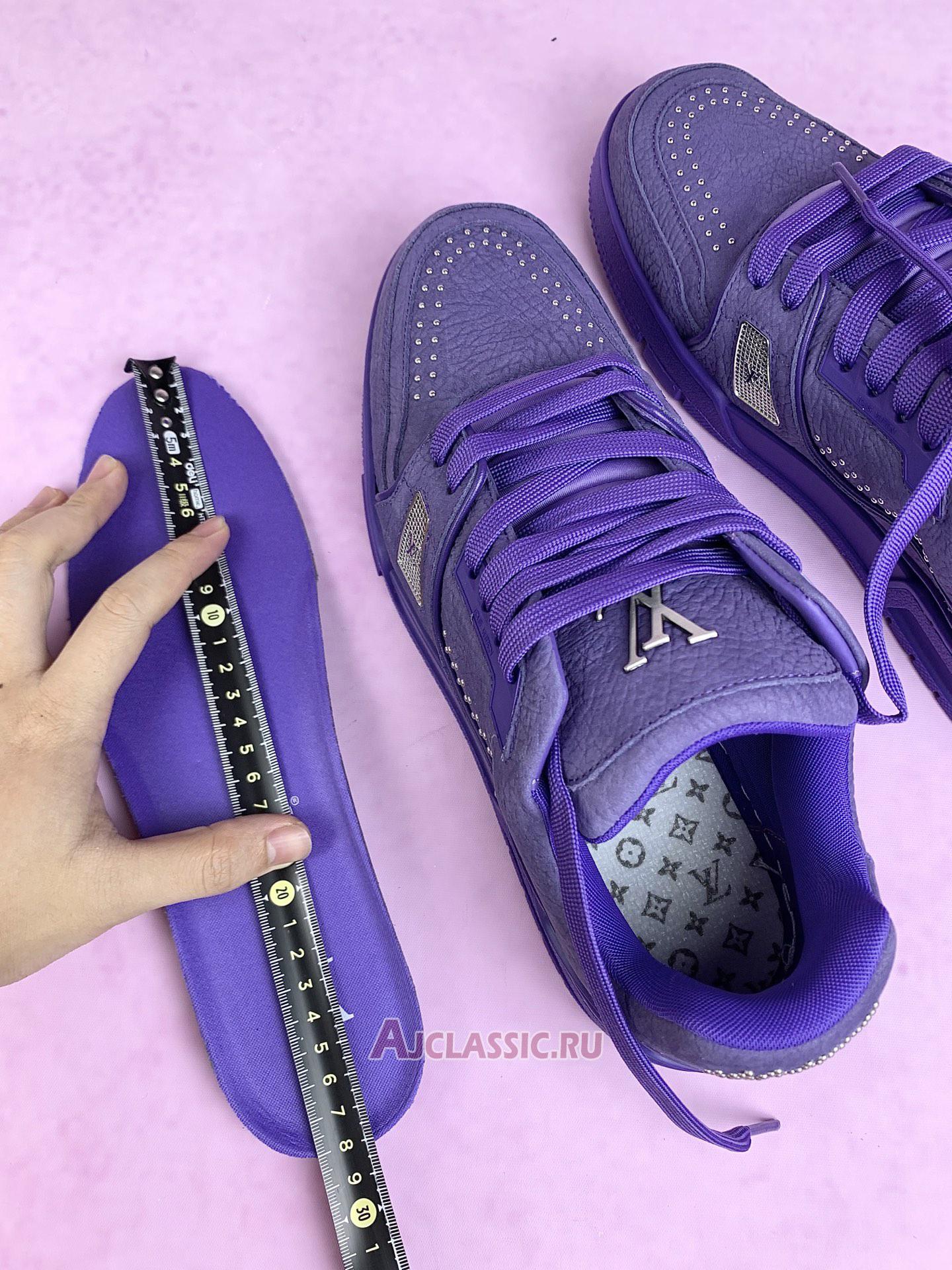 New Louis Vuitton LV Trainer Sneaker "Purple Metal Studs" 1ADHAS Shoes