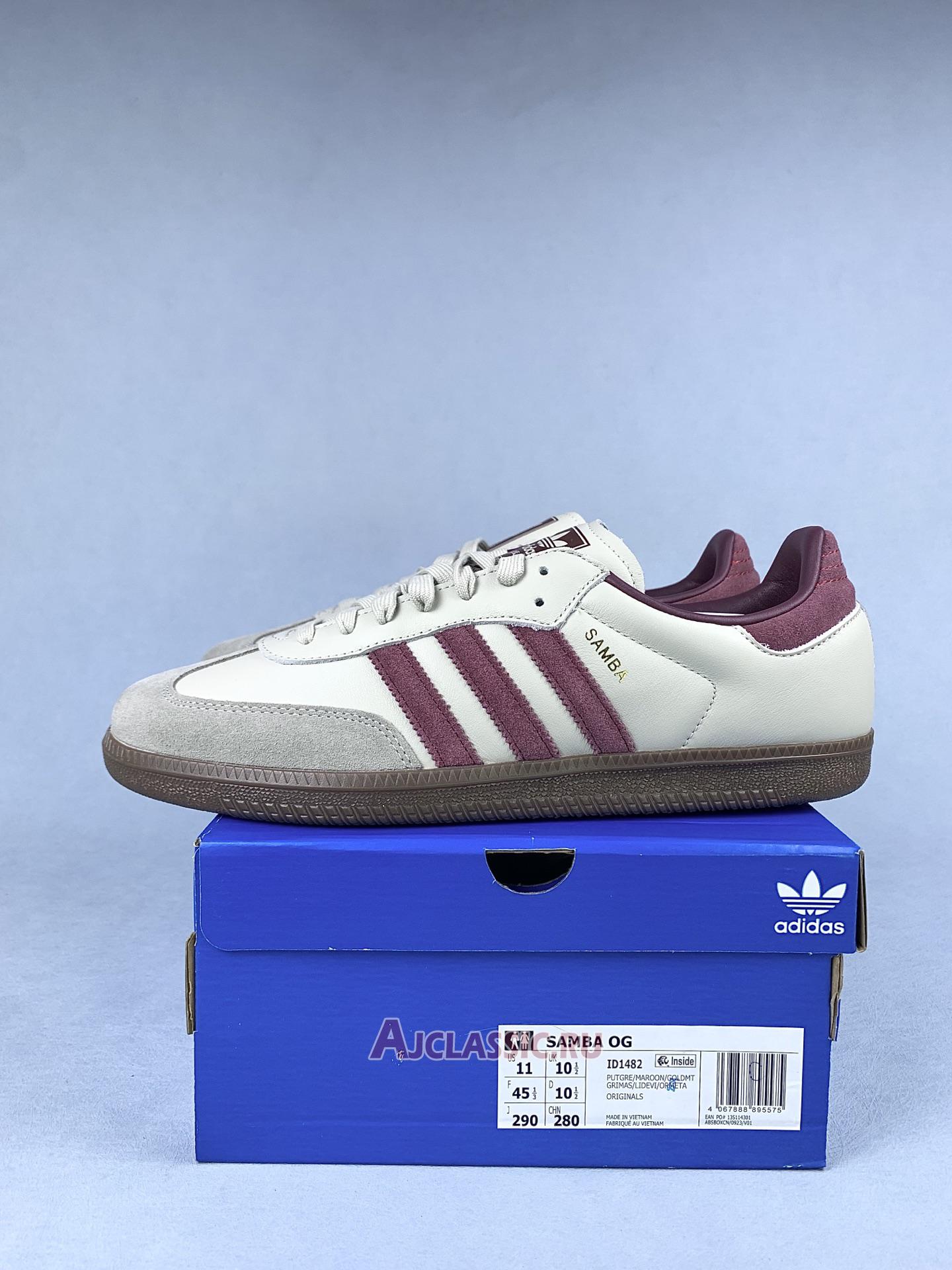 New Adidas Samba OG "Putty Grey Maroon" ID1482 Shoes