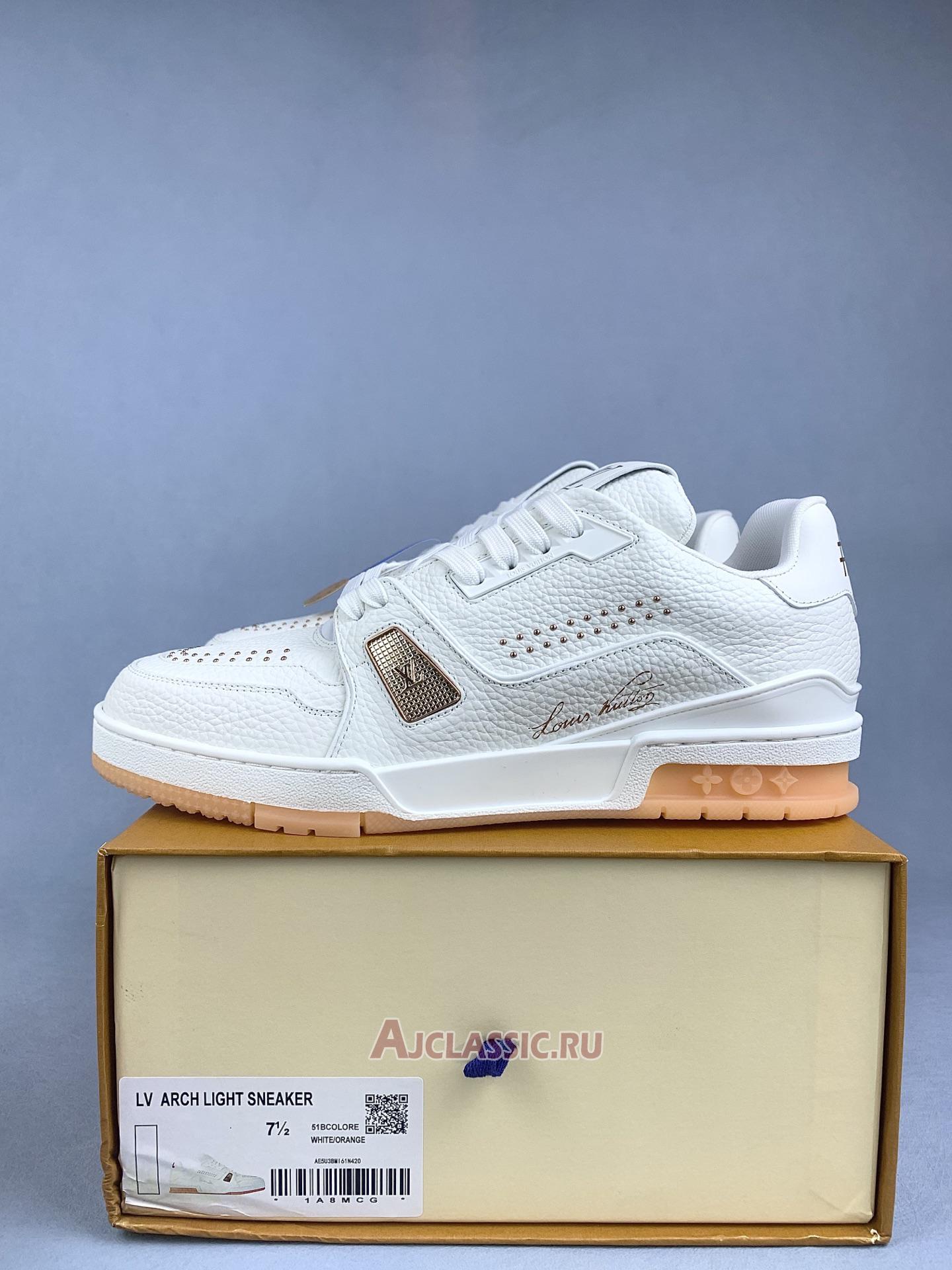 New Louis Vuitton LV Trainer "White Orange" 1AHTGO Shoes