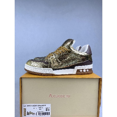 Buy Louis Vuitton LV Trainer Sneaker Gold Gold 1AJA14 Quality Reps Replicas Shoes