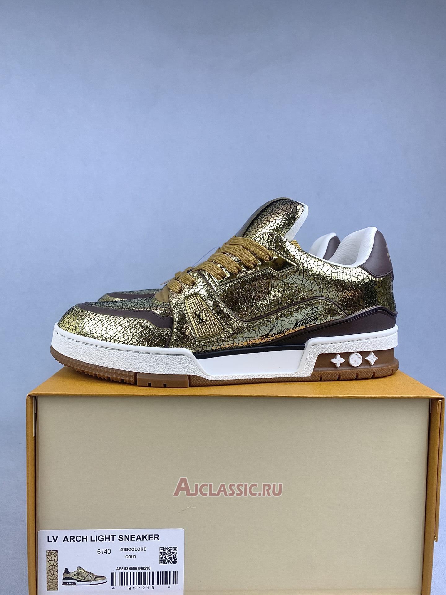 New Louis Vuitton LV Trainer Sneaker "Gold" 1AJA14 Shoes