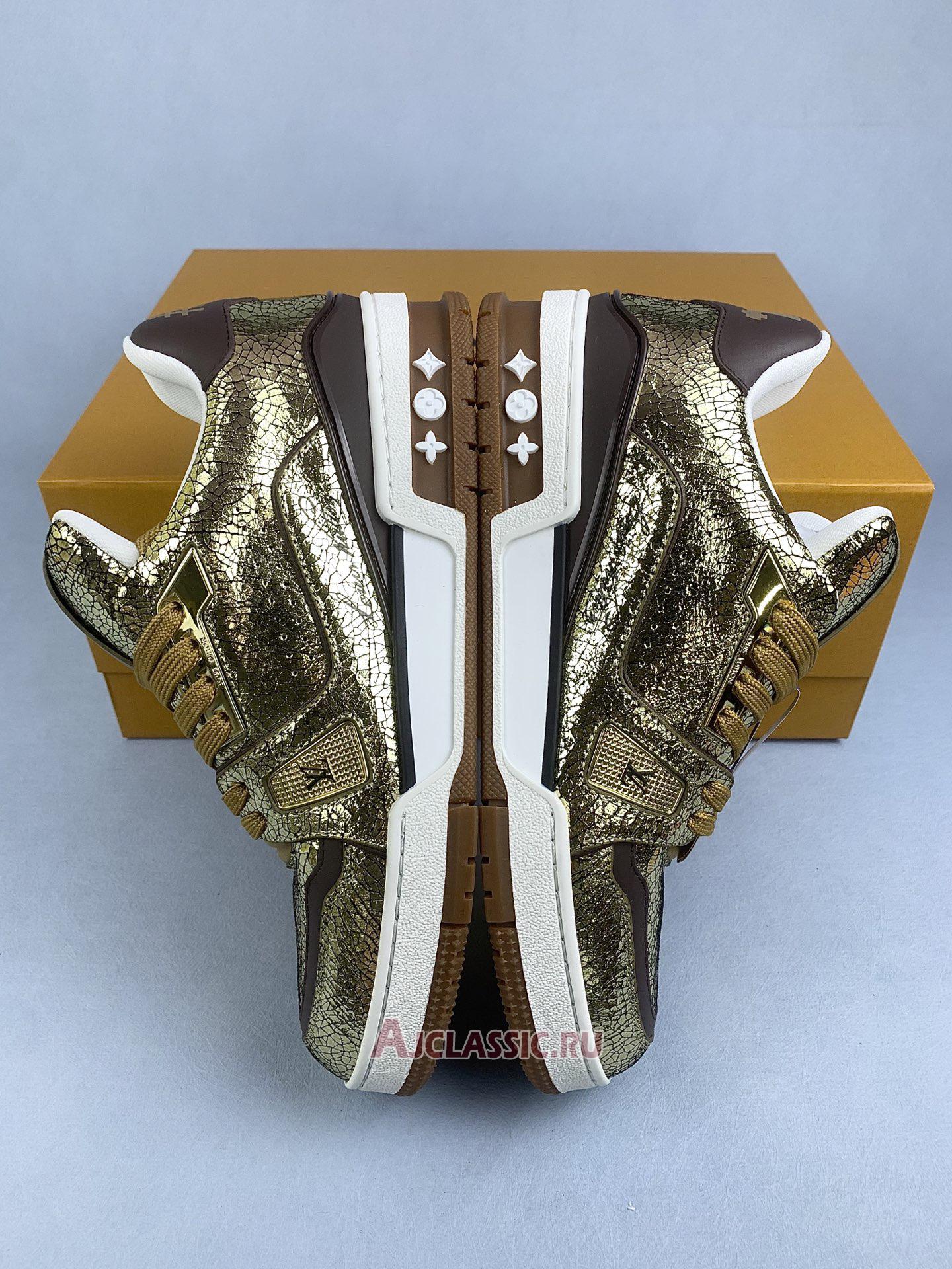 New Louis Vuitton LV Trainer Sneaker "Gold" 1AJA14 Shoes