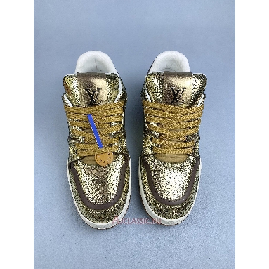 Buy Louis Vuitton LV Trainer Sneaker Gold Gold 1AJA14 Quality Reps Replicas Shoes