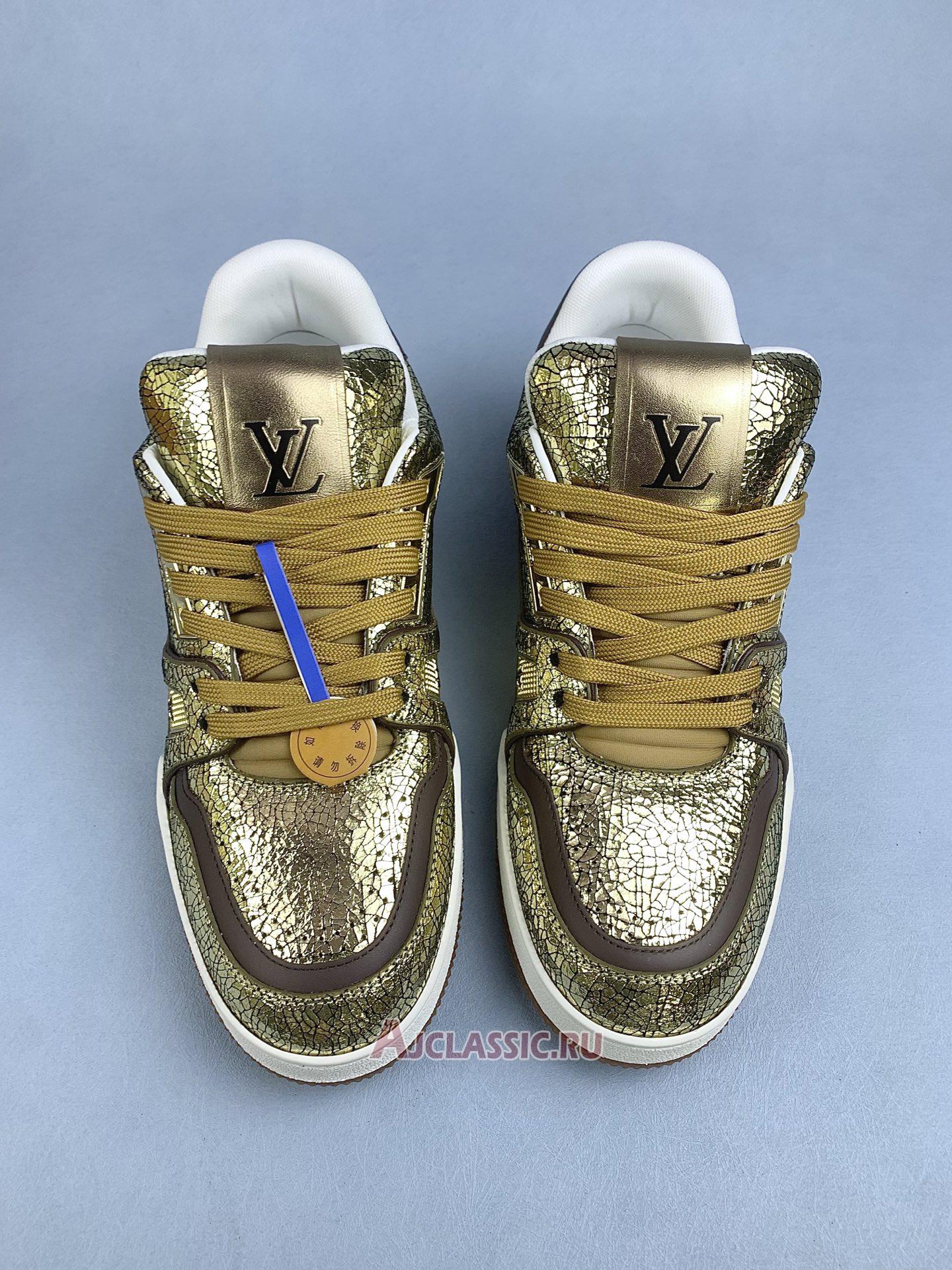 New Louis Vuitton LV Trainer Sneaker "Gold" 1AJA14 Shoes