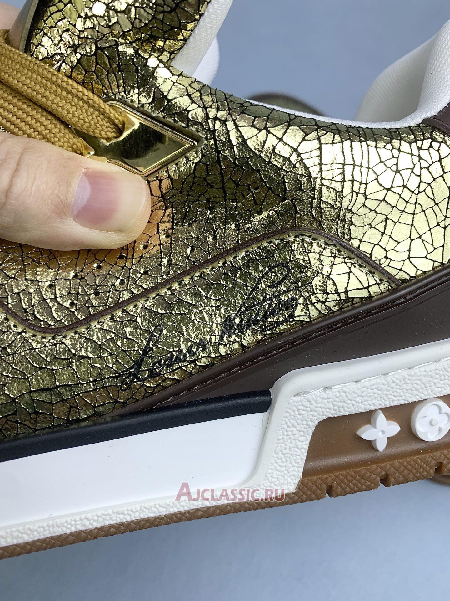 New Louis Vuitton LV Trainer Sneaker "Gold" 1AJA14 Shoes