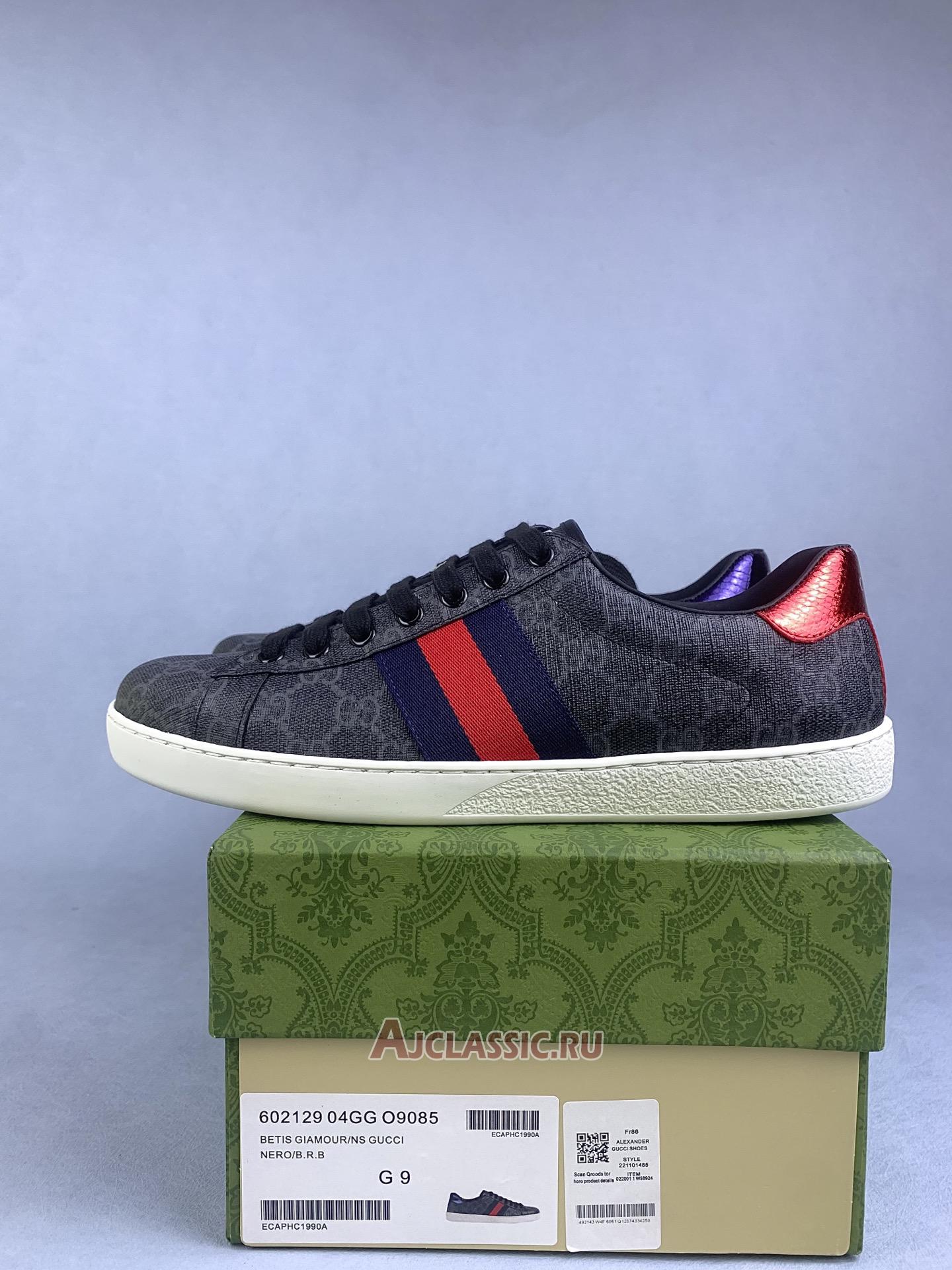 New Gucci Ace GG Supreme "Black Grey" 429445 K2LH0 1130 Shoes
