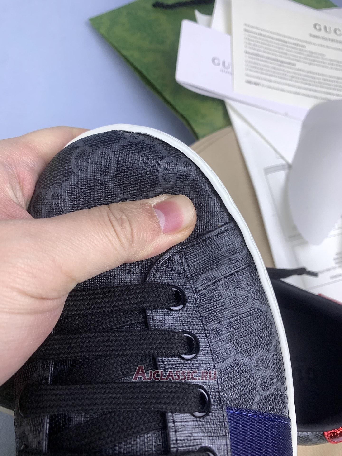 New Gucci Ace GG Supreme "Black Grey" 429445 K2LH0 1130 Shoes