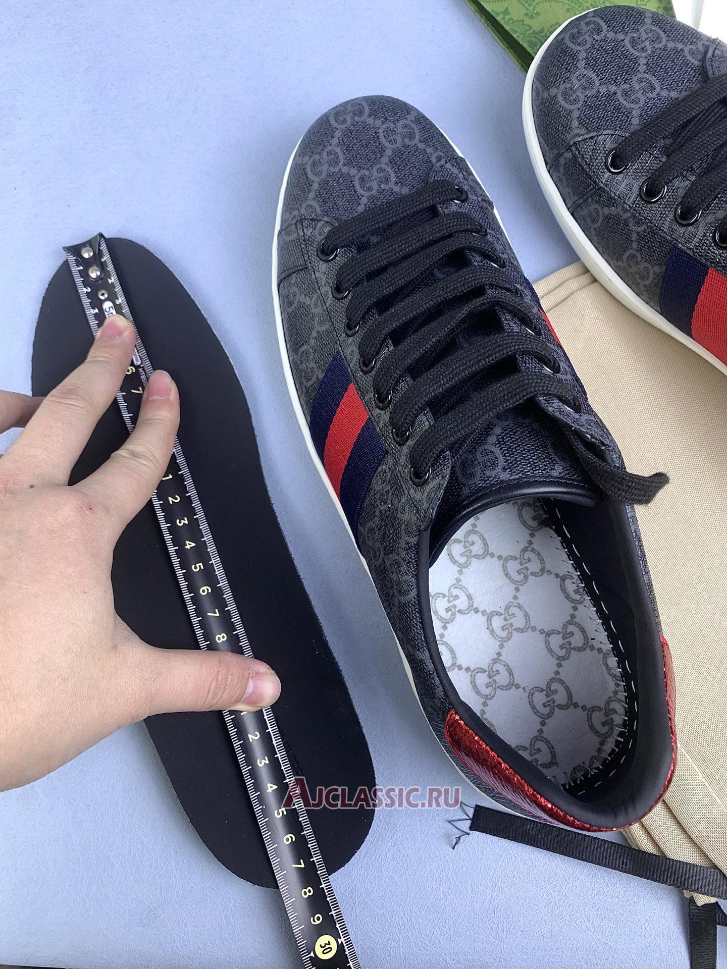 New Gucci Ace GG Supreme "Black Grey" 429445 K2LH0 1130 Shoes