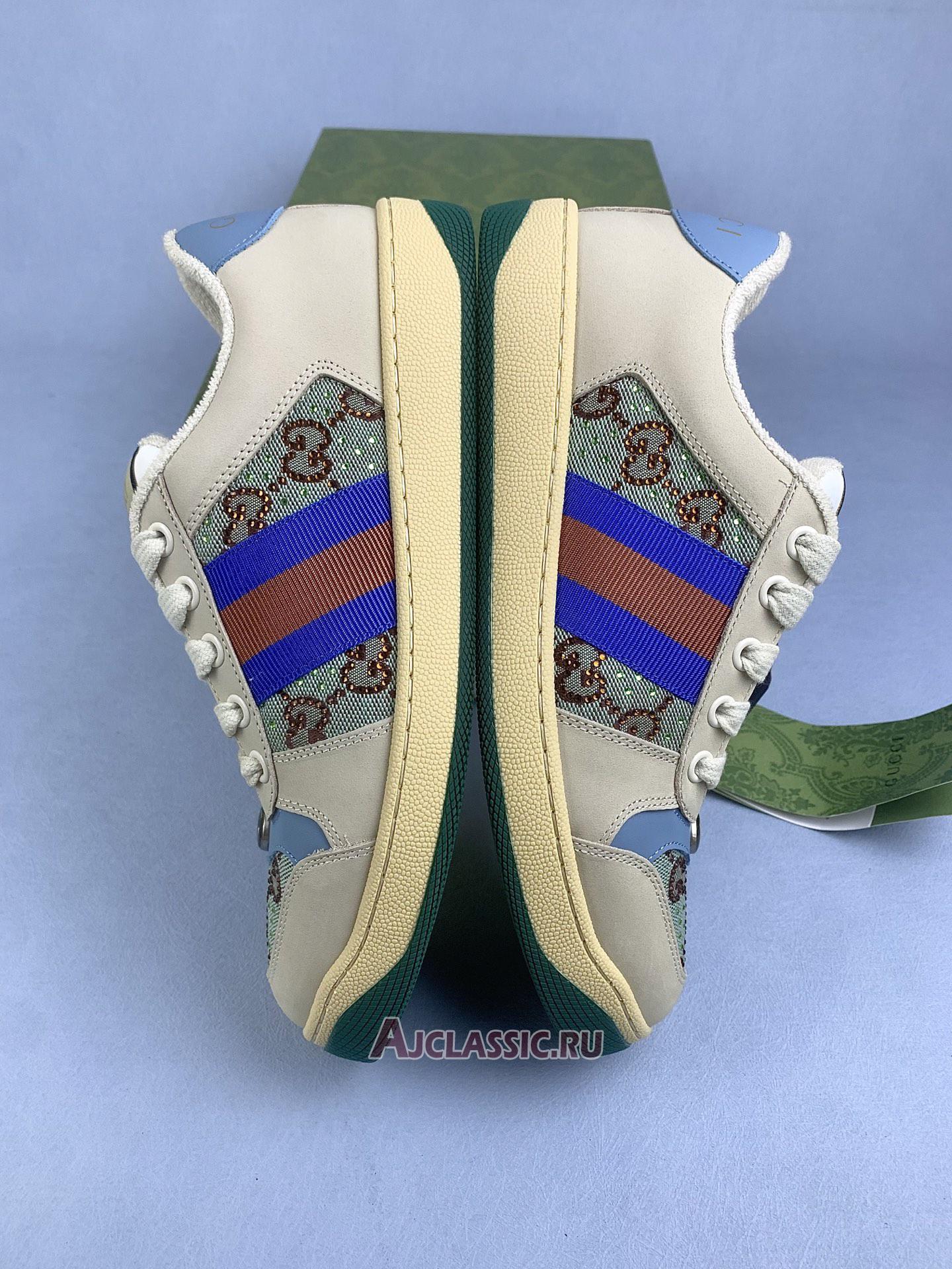New Gucci Screener "Brown Blue Red" 677423 9SFR0 4983-2 Shoes