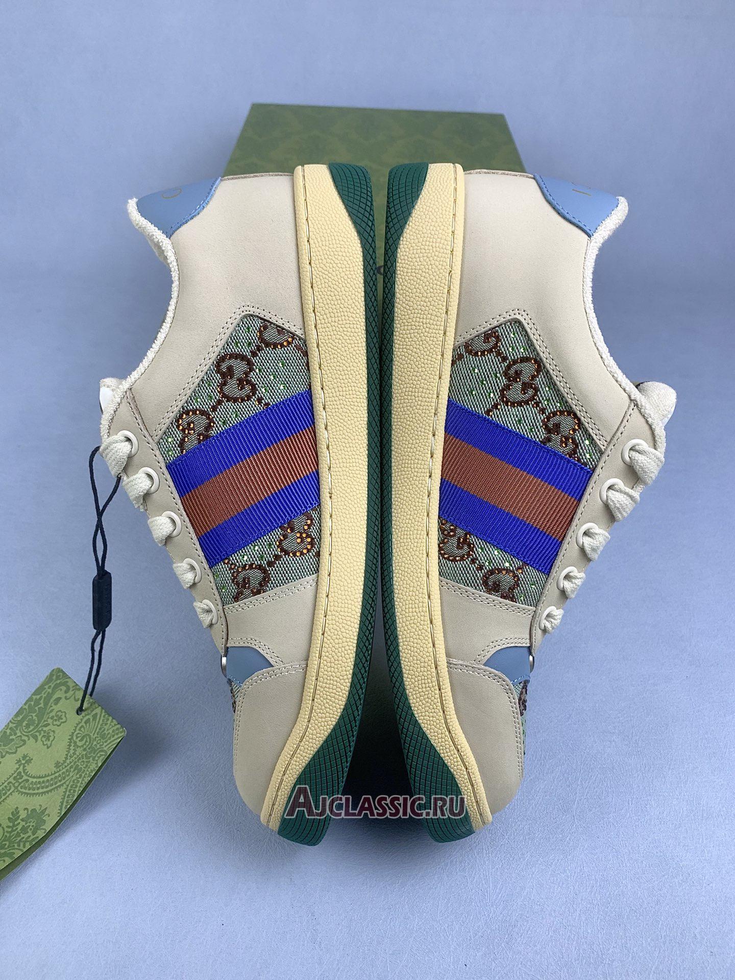 New Gucci Screener "Brown Blue Red" 677423 9SFR0 4983-2 Shoes