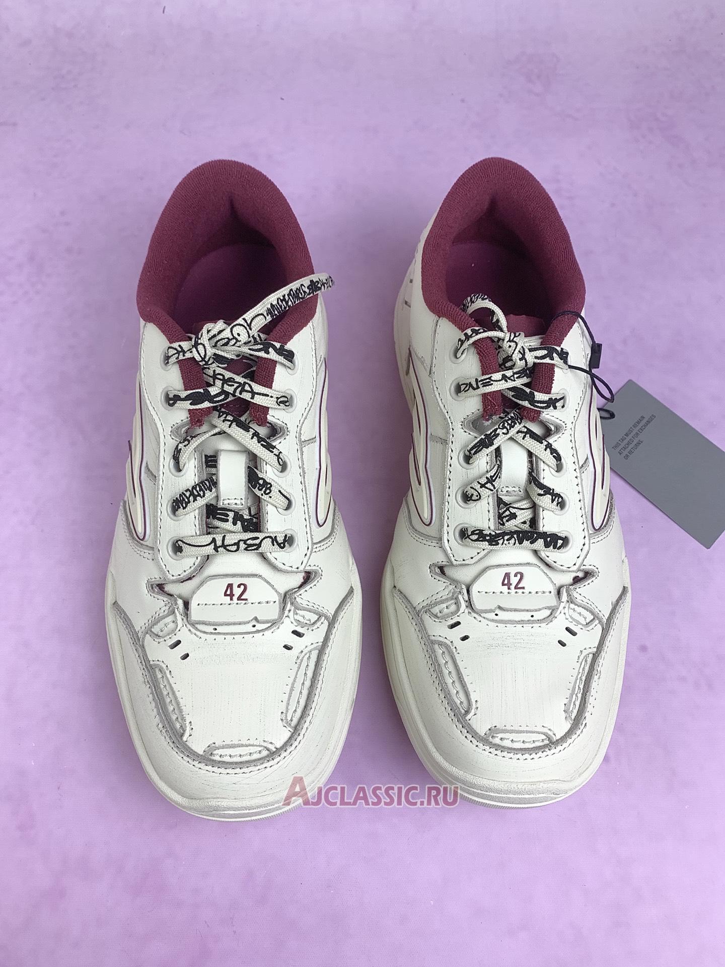 New Balenciaga Hamptons Medium Worn-Out "Off White Red" 841765 WCURS 9960 Shoes