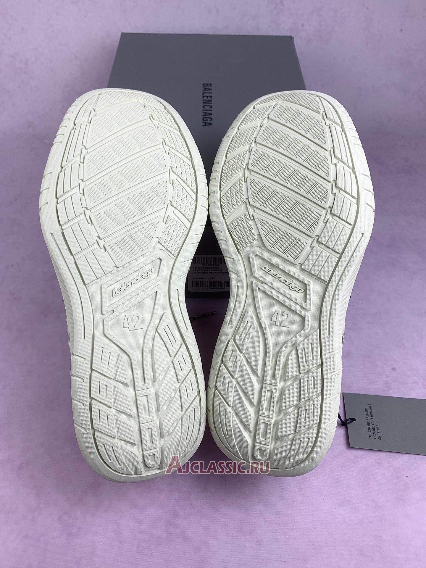 New Balenciaga Hamptons Medium Worn-Out "Off White Red" 841765 WCURS 9960 Shoes