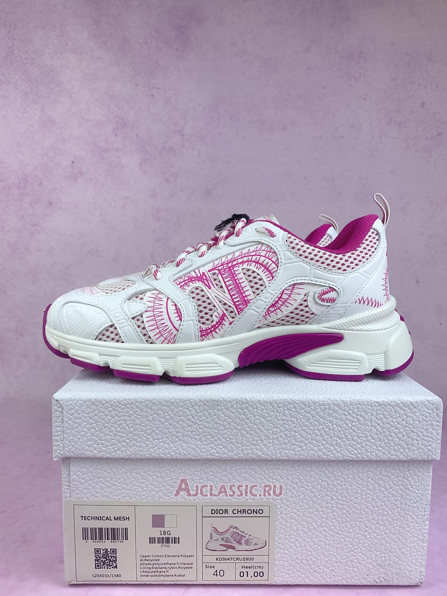 New Dior Wmns Chrono Sneaker "White Fuchsia" KCK414TRM S89W Shoes