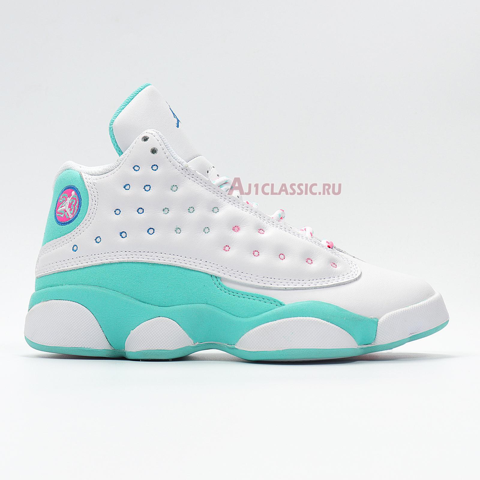 nike air jordan 13 retro gs aurora green white pink
