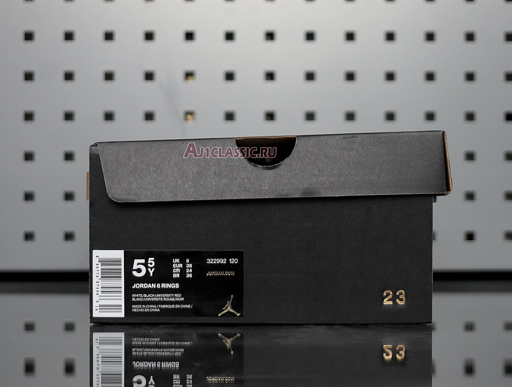 New Air Jordan 6 Rings "White University Red" 322992-120 Shoes