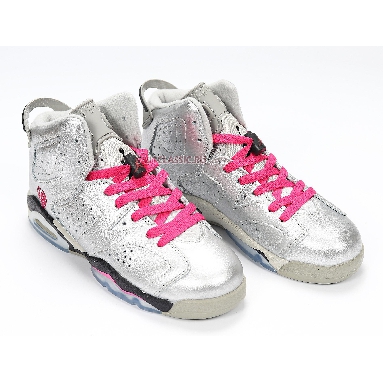 Air Jordan 6 Retro GG Valentines Day 543390-009 Metallic Silver/Vivid Pink-Black Mens Womens Shoes
