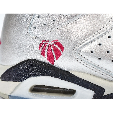 Air Jordan 6 Retro GG Valentines Day 543390-009 Metallic Silver/Vivid Pink-Black Mens Womens Shoes