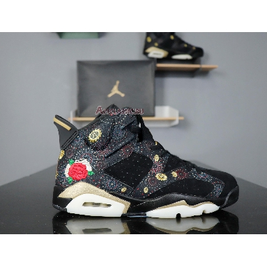 Air Jordan 6 Retro Chinese New Year AA2492-021 Black/Multi-Color-Summit White-Metallic Gold Mens Womens Shoes