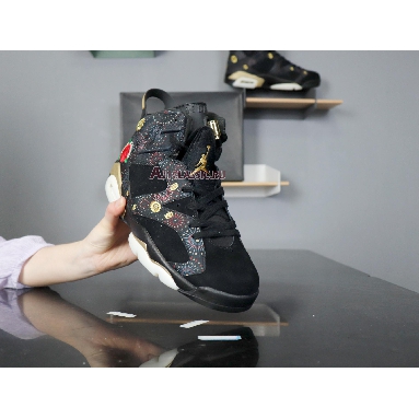 Air Jordan 6 Retro Chinese New Year AA2492-021 Black/Multi-Color-Summit White-Metallic Gold Mens Womens Shoes