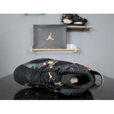 Air Jordan 6 Retro Chinese New Year AA2492-021 Black/Multi-Color-Summit White-Metallic Gold Mens Womens Shoes