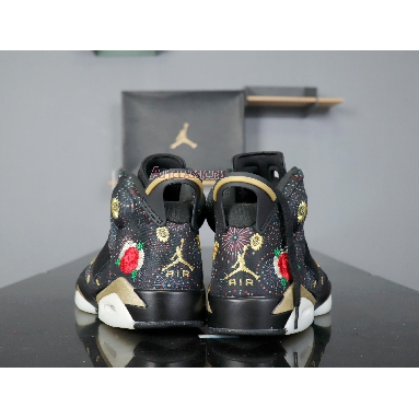 Air Jordan 6 Retro Chinese New Year AA2492-021 Black/Multi-Color-Summit White-Metallic Gold Mens Womens Shoes