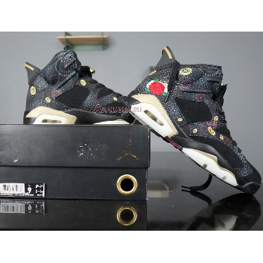 Air Jordan 6 Retro Chinese New Year AA2492-021 Black/Multi-Color-Summit White-Metallic Gold Mens Womens Shoes