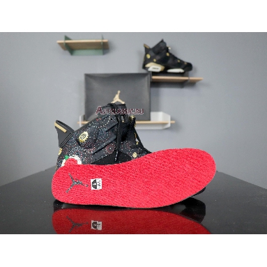 Air Jordan 6 Retro Chinese New Year AA2492-021 Black/Multi-Color-Summit White-Metallic Gold Mens Womens Shoes
