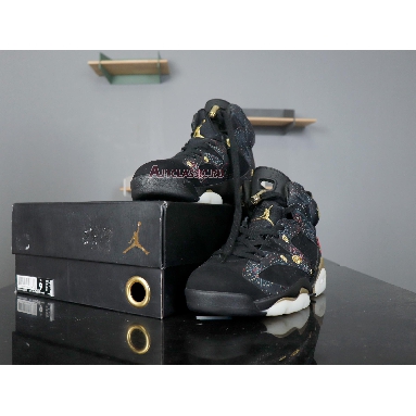 Air Jordan 6 Retro Chinese New Year AA2492-021 Black/Multi-Color-Summit White-Metallic Gold Mens Womens Shoes