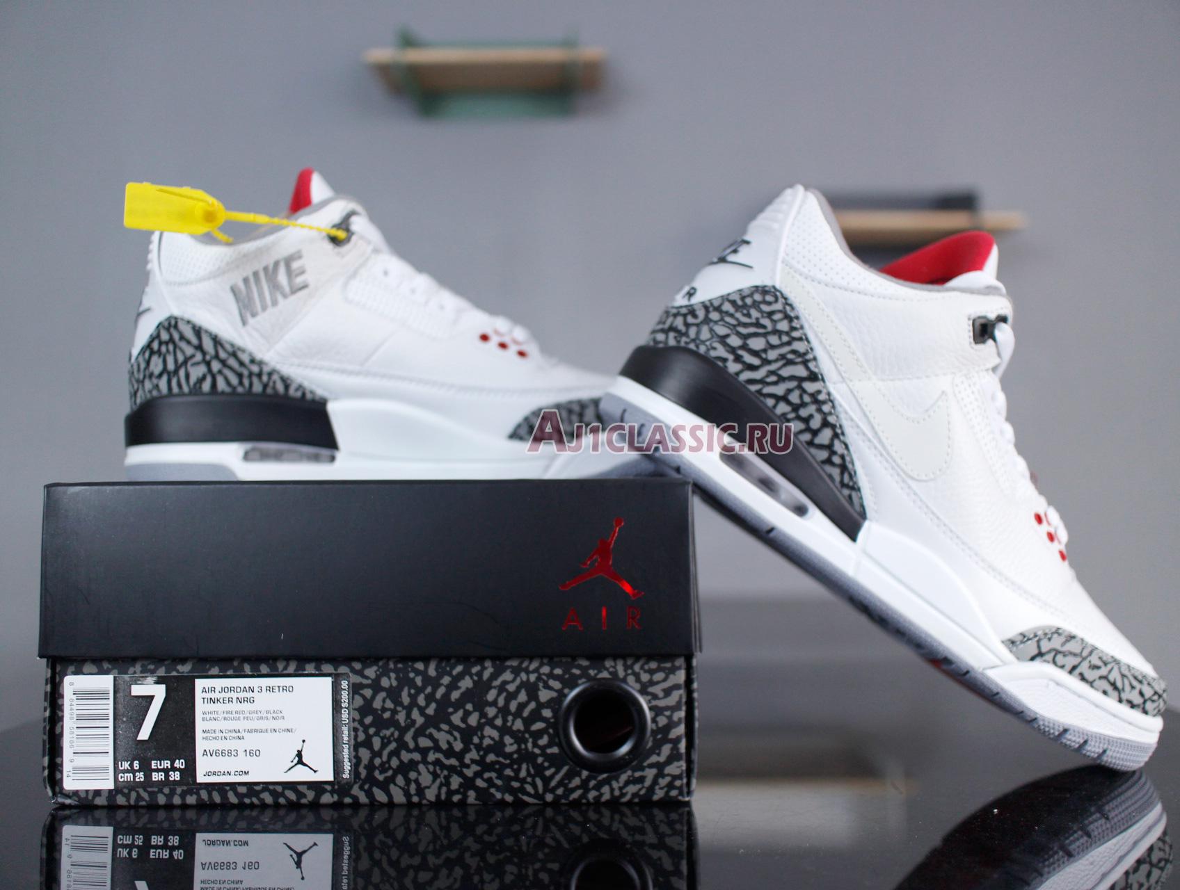 New Air Jordan 3 Retro JTH NRG "White Cement" AV6683-160 Shoes