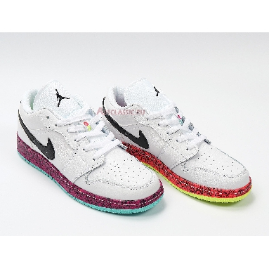 Air Jordan 1 Low GS Multi-Color CV9548-100 White/Black/Red Mens Womens Shoes