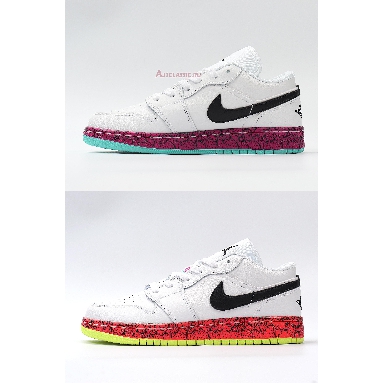 Air Jordan 1 Low GS Multi-Color CV9548-100 White/Black/Red Mens Womens Shoes