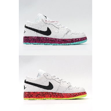 Air Jordan 1 Low GS Multi-Color CV9548-100 White/Black/Red Mens Womens Shoes