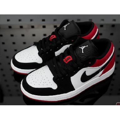 Air Jordan 1 Low Black Toe 553558-116 White/Black-Gym Red Mens Womens Shoes