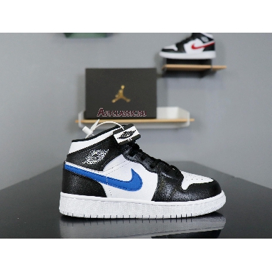 Air Jordan 1 Retro Mid GS Multi-Color Swoosh 554725-052 Black/White-University Red-Tour Yellow Mens Womens Shoes