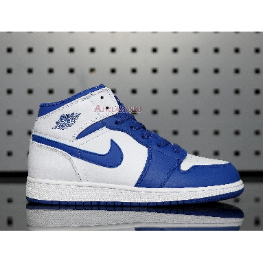 Air Jordan 1 Mid Hyper Royal 554724-114 White/White/Hyper Royal Mens Womens Shoes