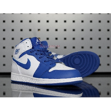 Air Jordan 1 Mid Hyper Royal 554724-114 White/White/Hyper Royal Mens Womens Shoes