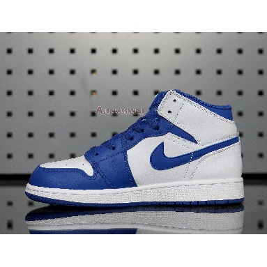 Air Jordan 1 Mid Hyper Royal 554724-114 White/White/Hyper Royal Mens Womens Shoes