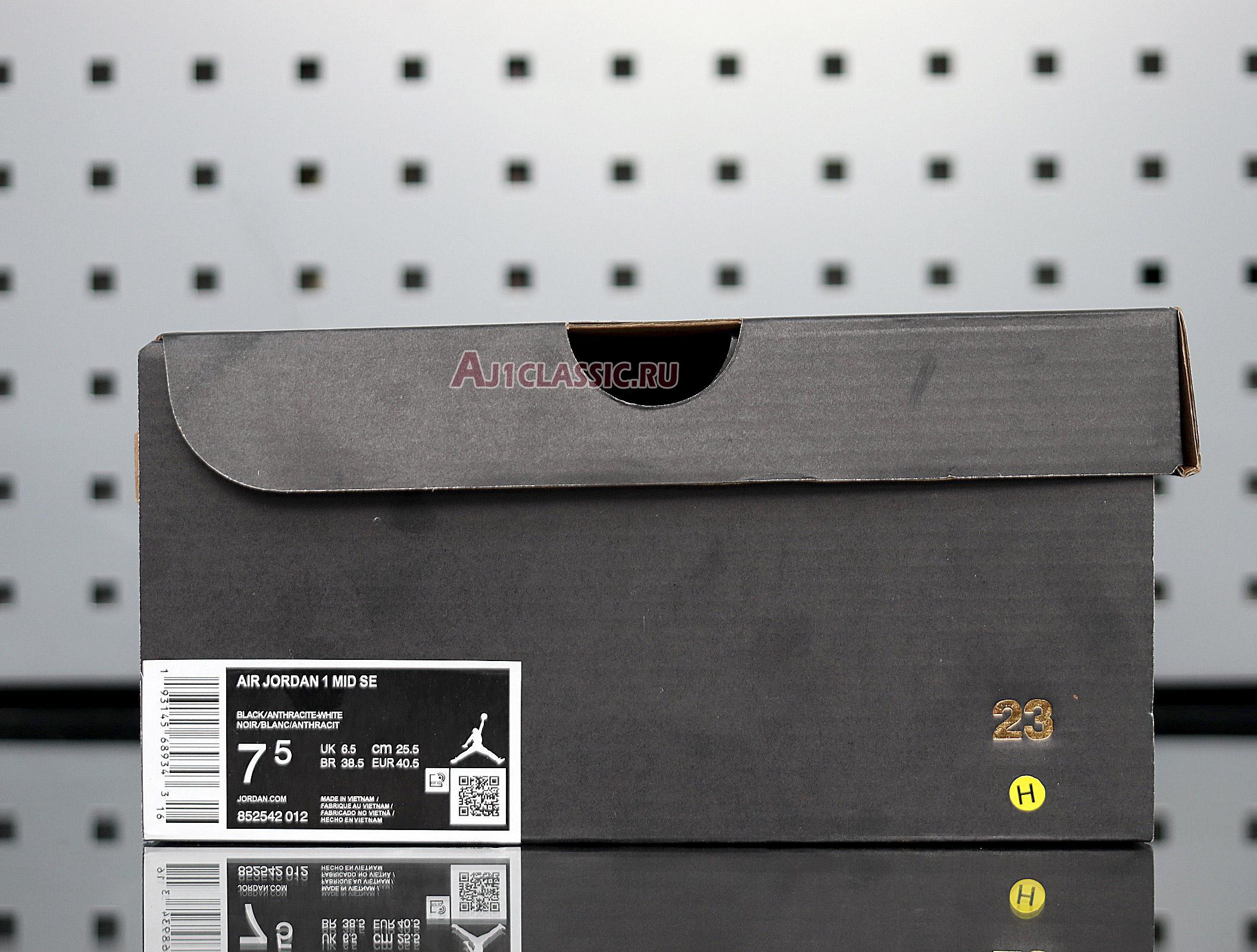 New Air Jordan 1 Mid SE Nylon "Black Grey" 852542-012 Shoes